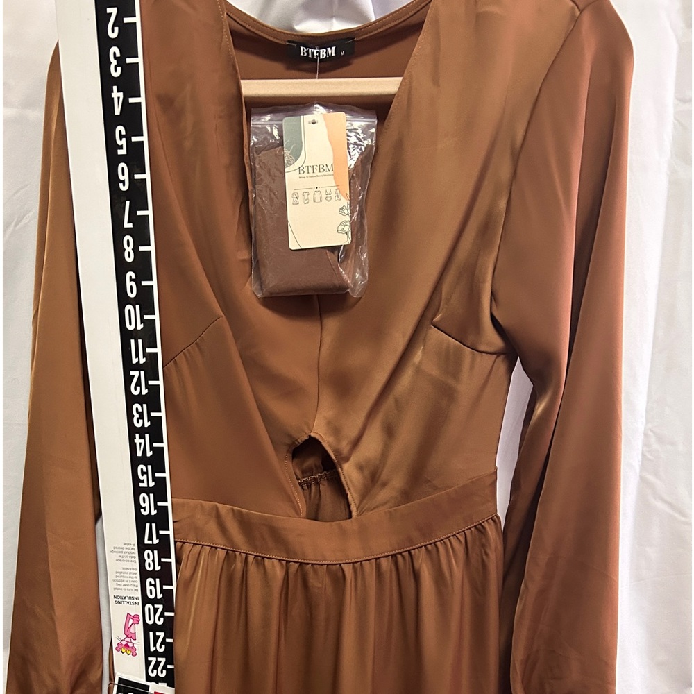 Brand new with tags size medium, brown, long sleeve dress